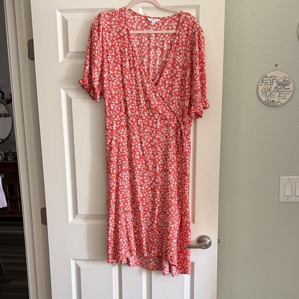 Orange Floral  Dress.